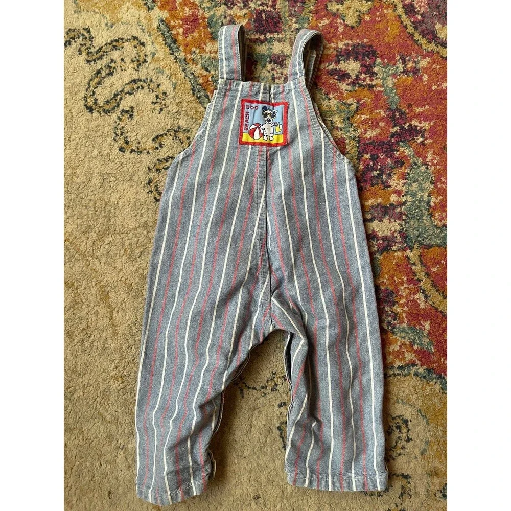 Vintage OshKosh striped overalls